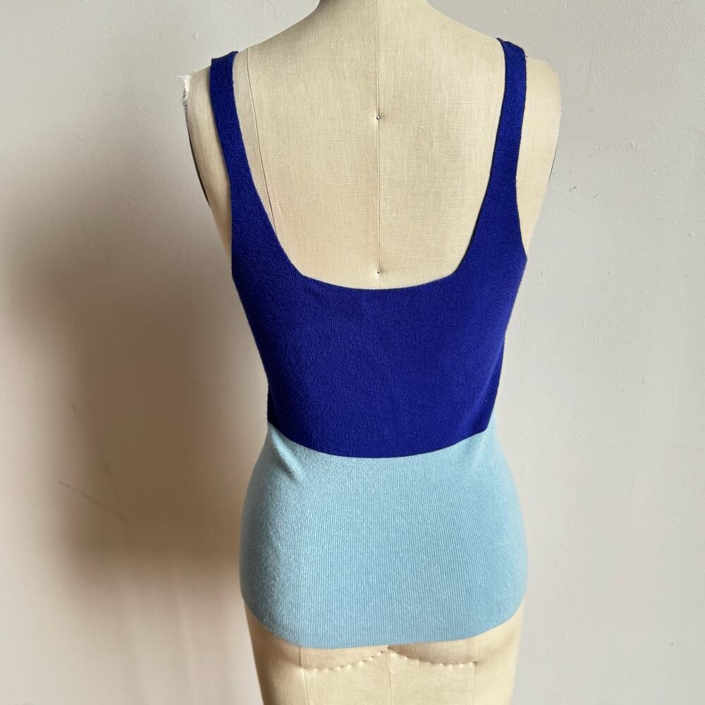 CATHERINE Knit Blue Color Block Tank Top - Picture 4 of 6